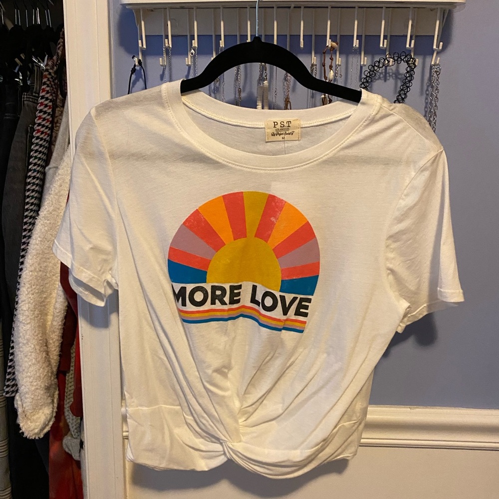 White Twist Tshirt “More Love”